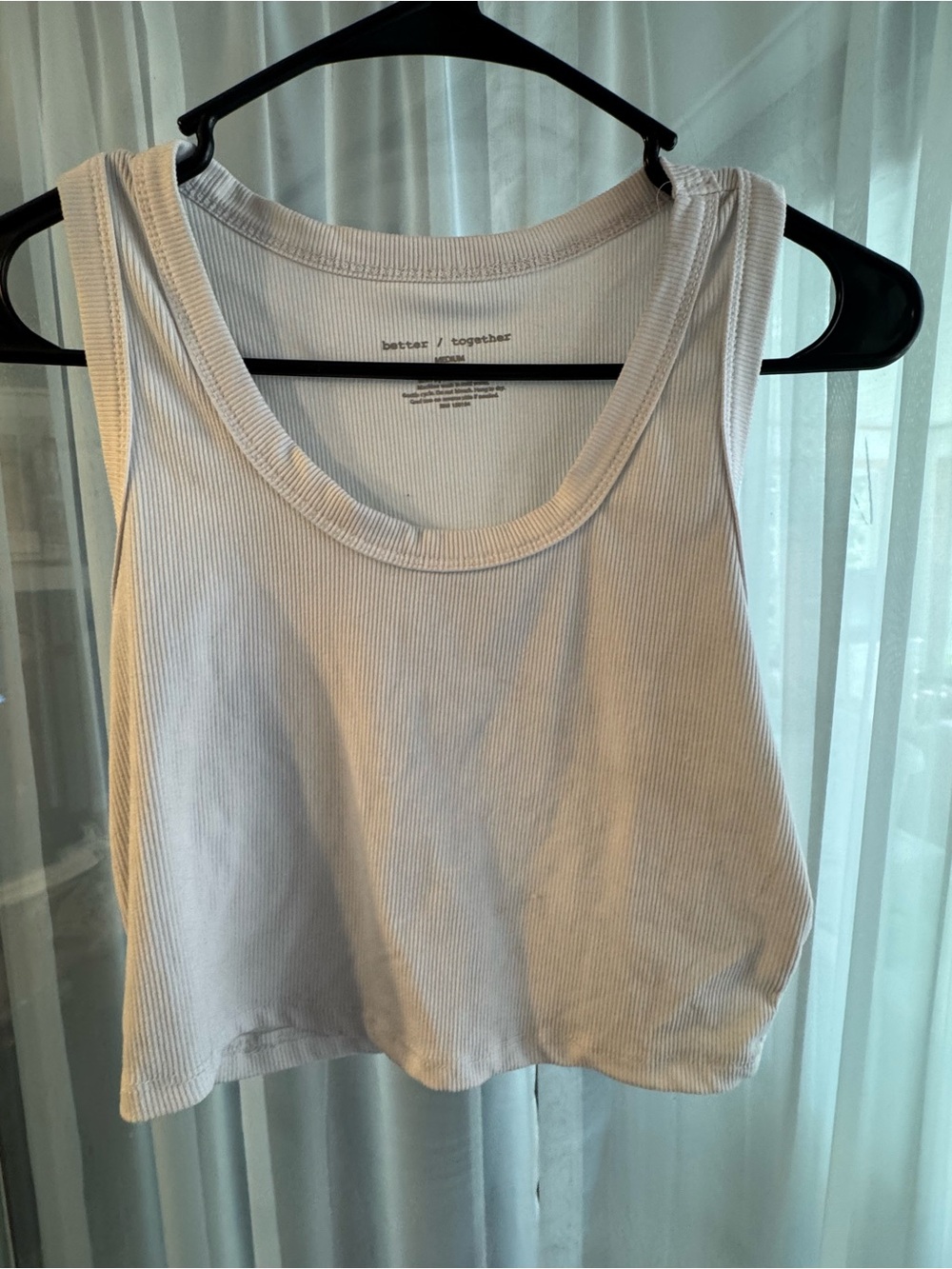 White Ribbed Crop Tank Top - Better Together